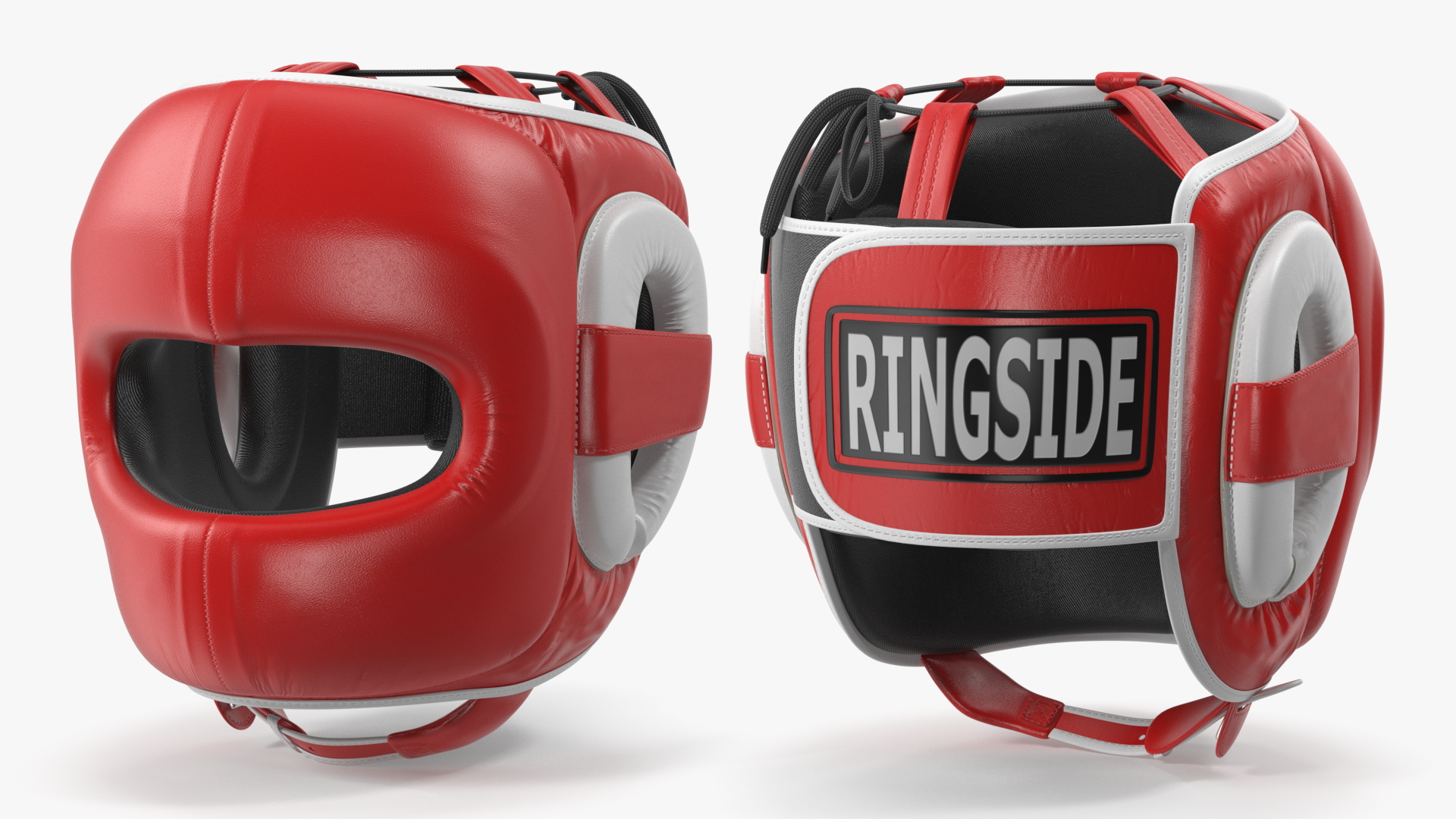 Closed-Type Boxing Helmet for Face Protection Red 3D model