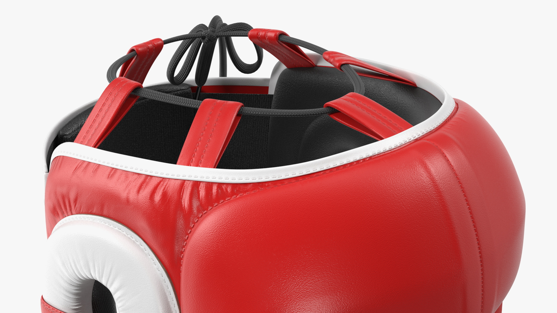 Closed-Type Boxing Helmet for Face Protection Red 3D model