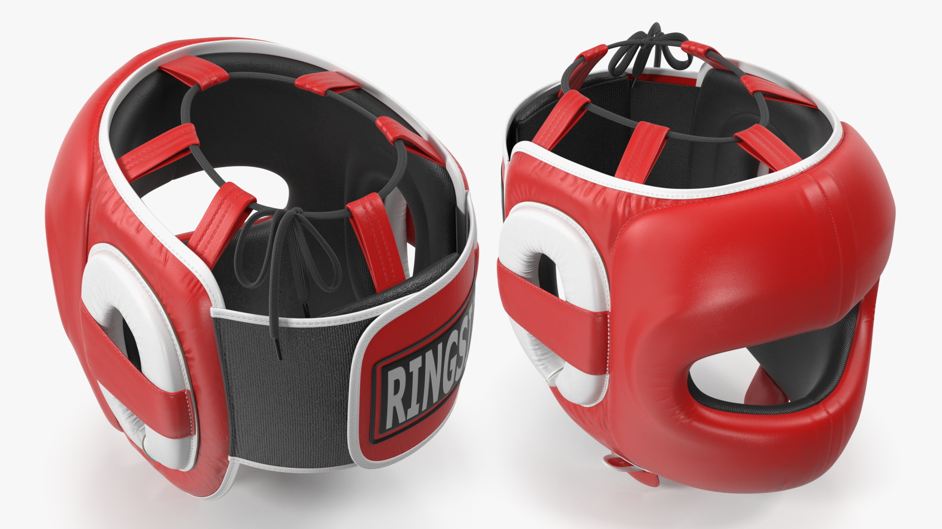 Closed-Type Boxing Helmet for Face Protection Red 3D model