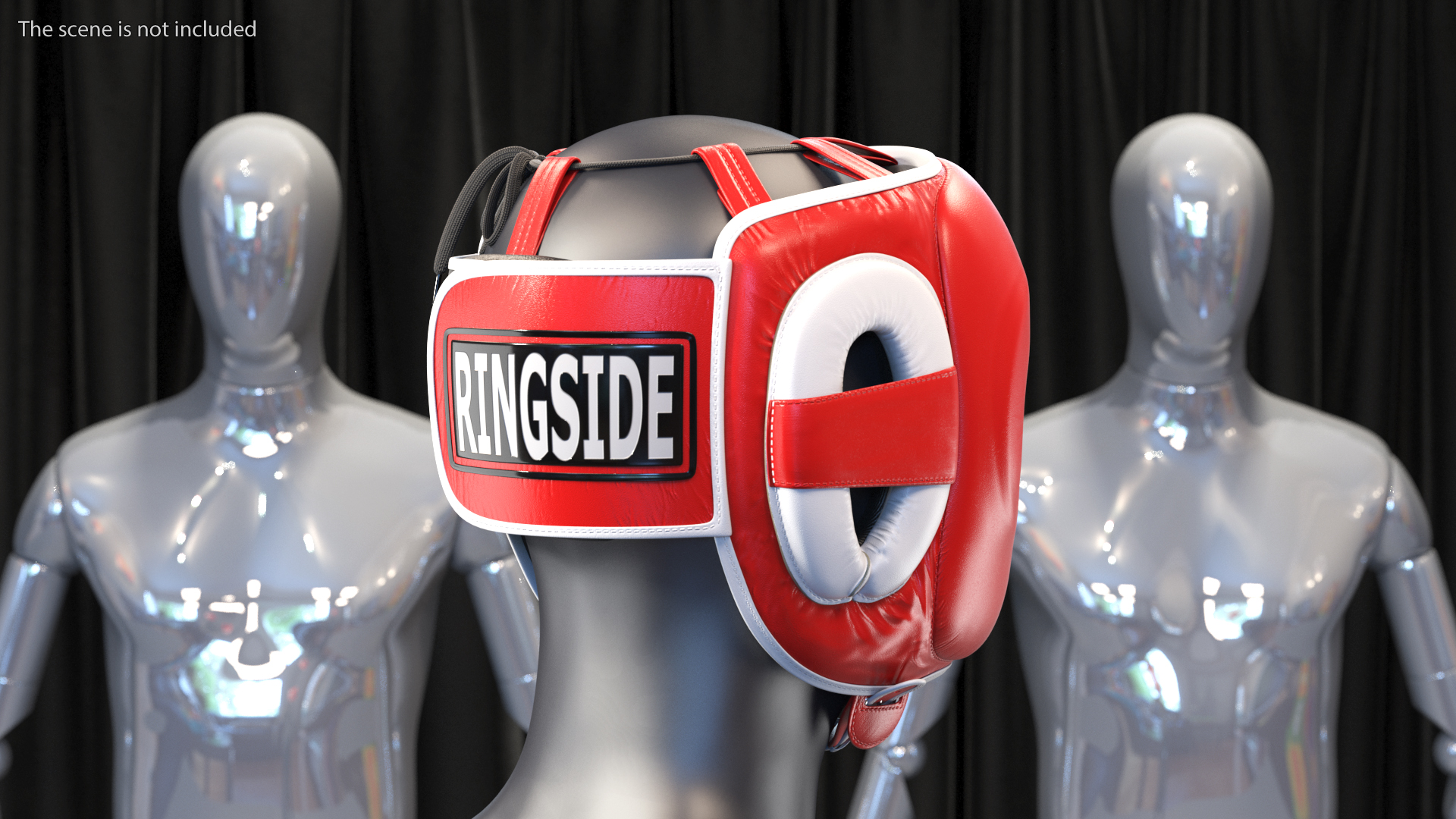 Closed-Type Boxing Helmet for Face Protection Red 3D model