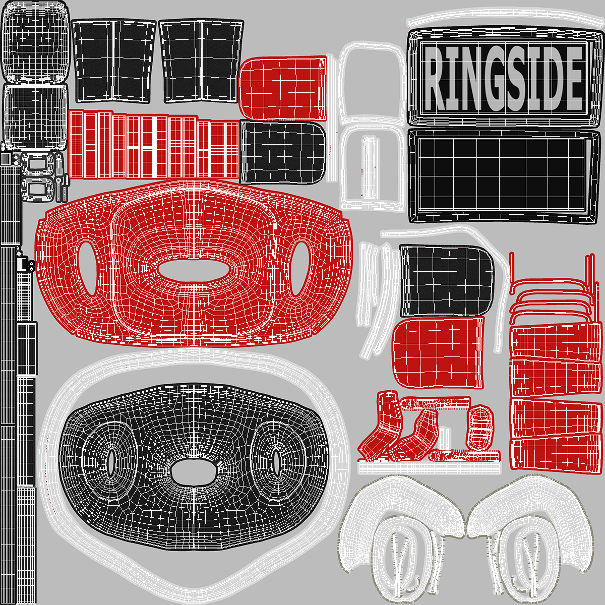 Closed-Type Boxing Helmet for Face Protection Red 3D model