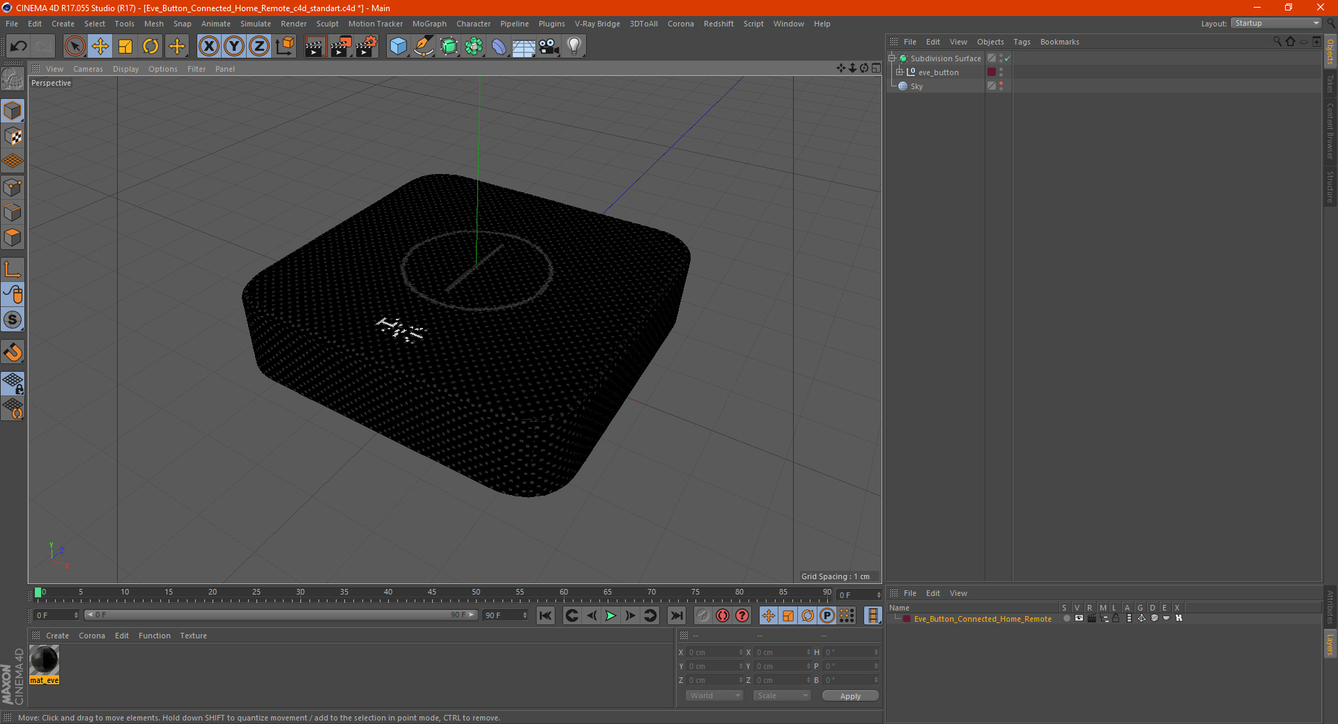 Eve Button Connected Home Remote 3D