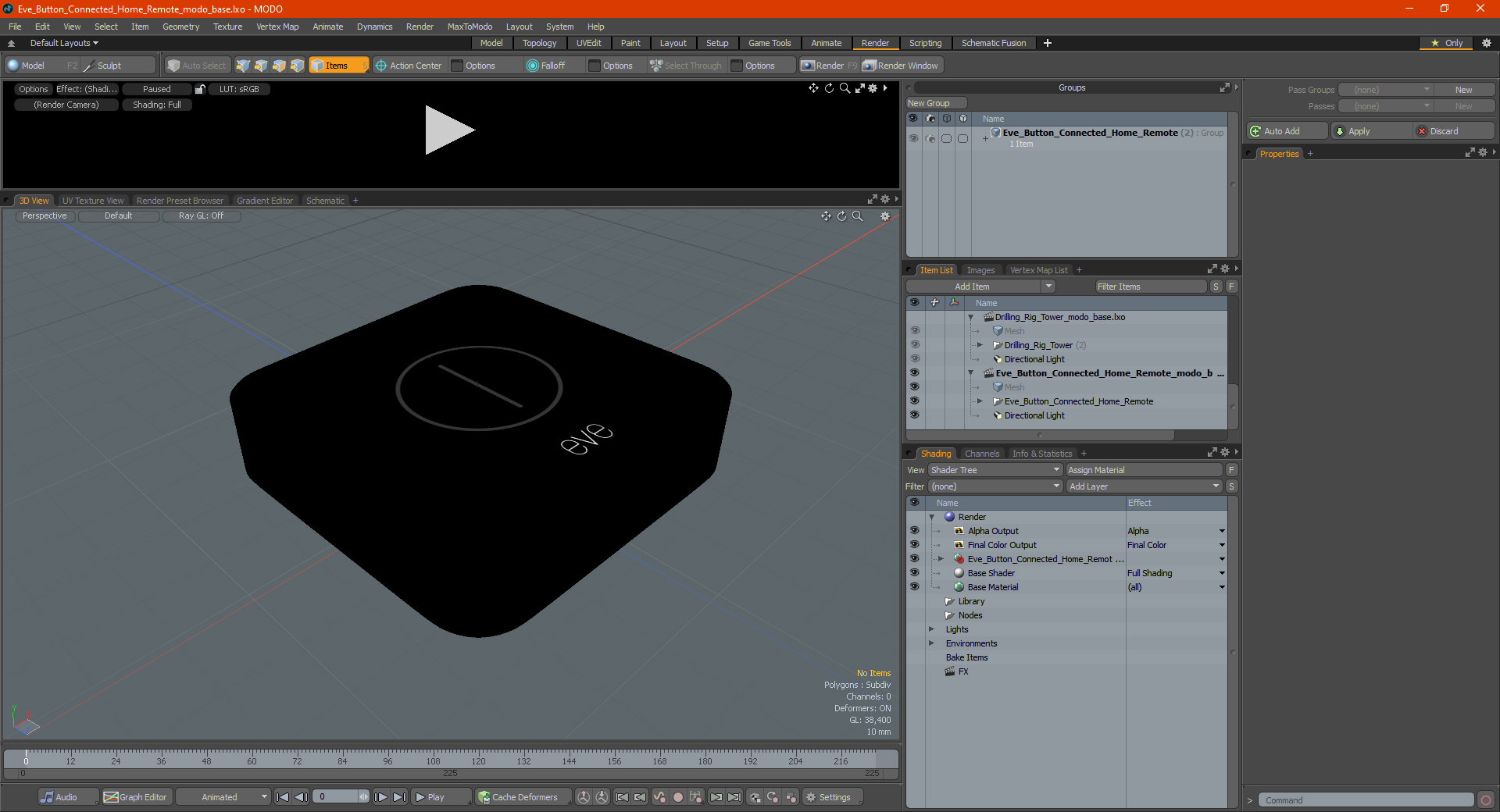 Eve Button Connected Home Remote 3D