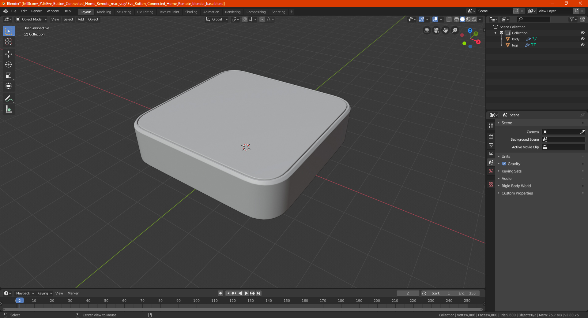 Eve Button Connected Home Remote 3D