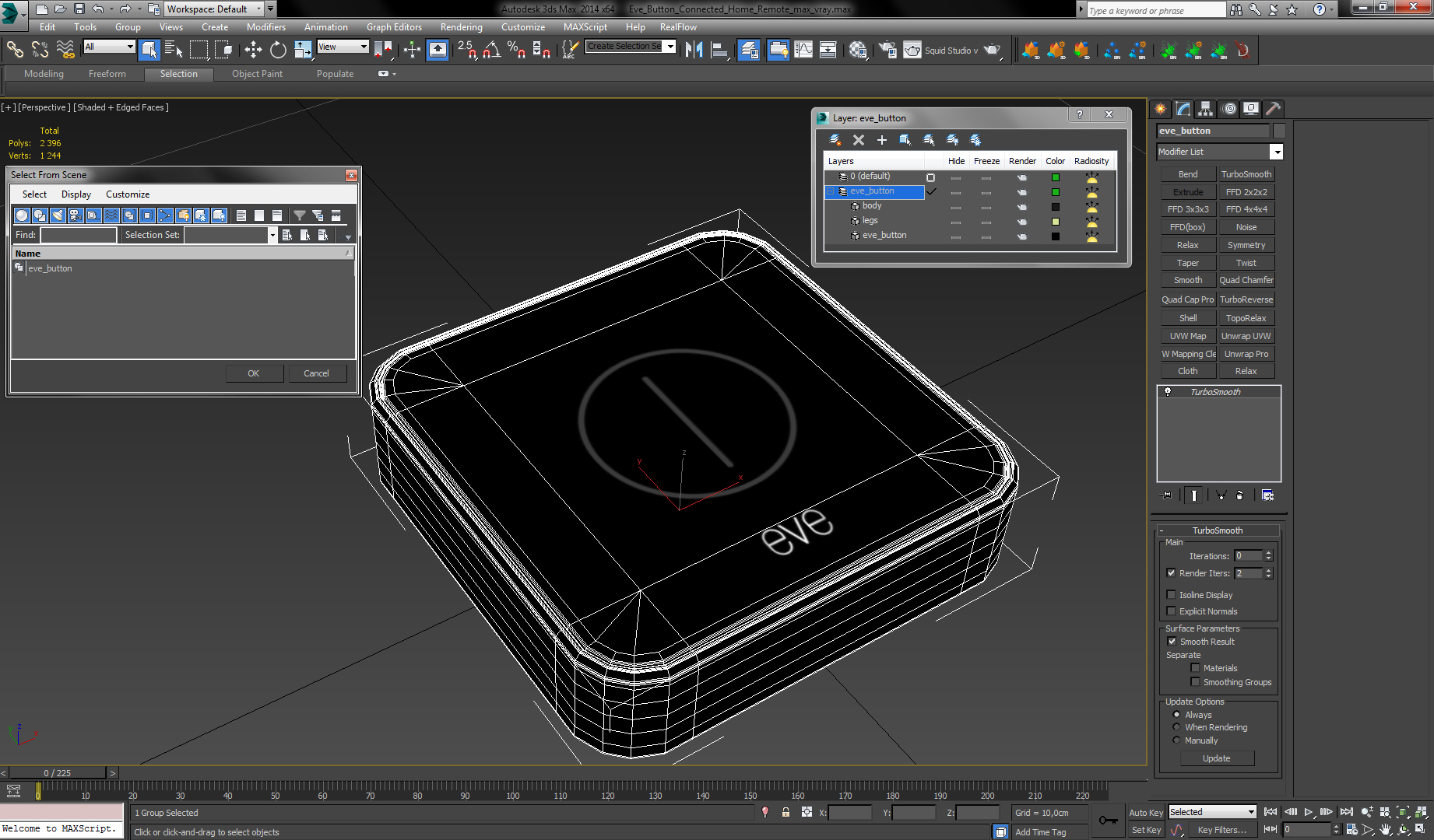 Eve Button Connected Home Remote 3D