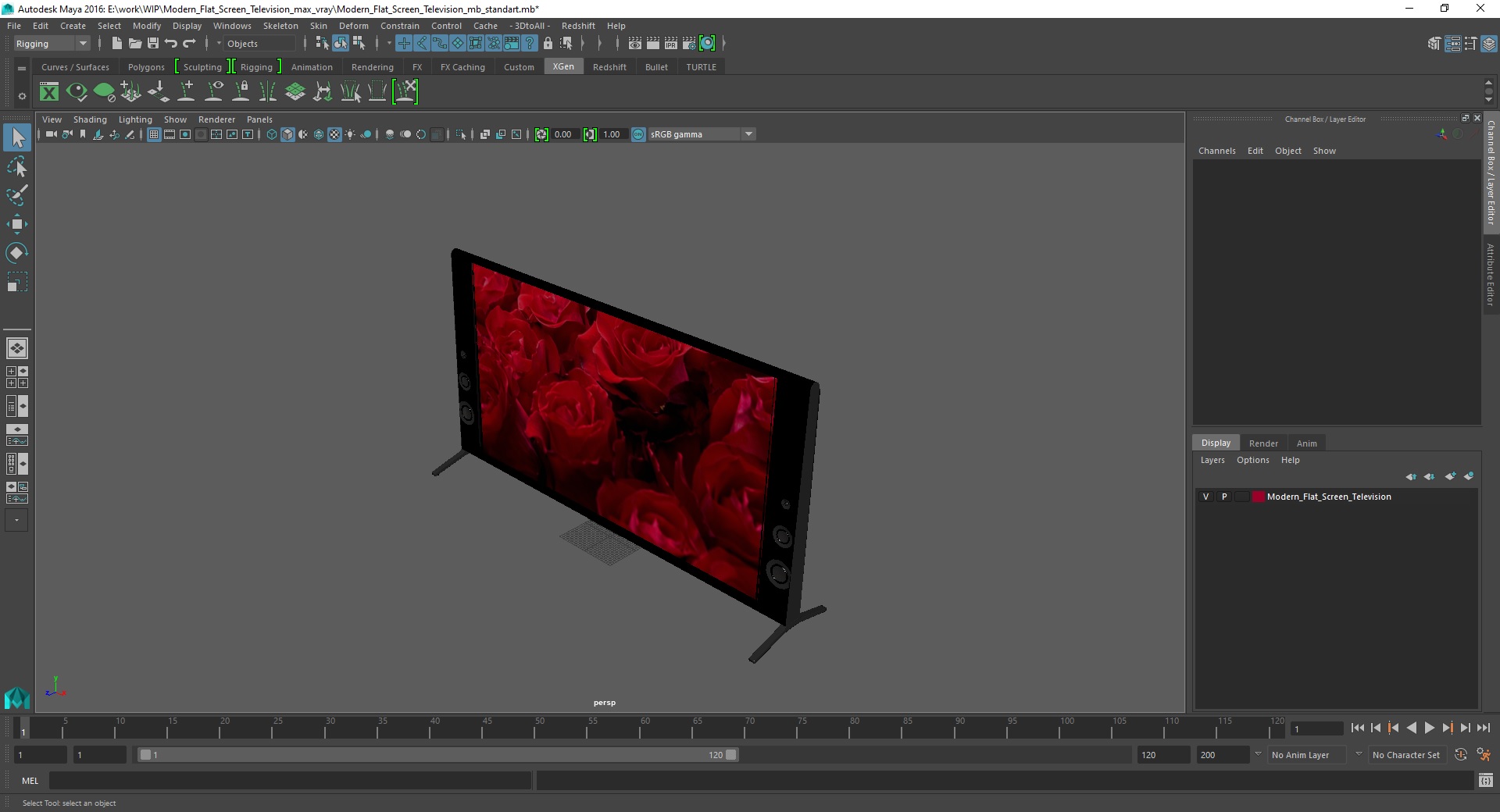 Modern Flat Screen Television 3D model