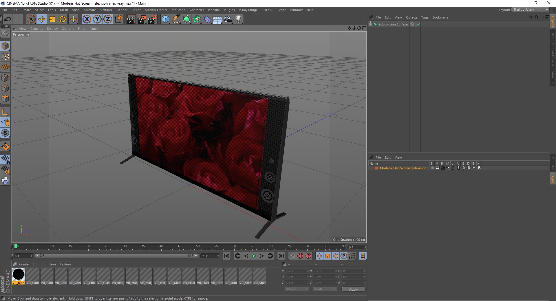 Modern Flat Screen Television 3D model