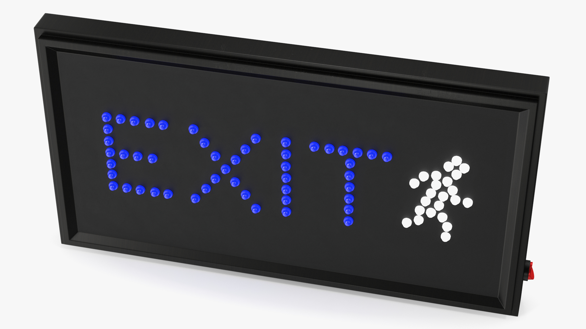Blue LED Light Exit Sign ON 3D