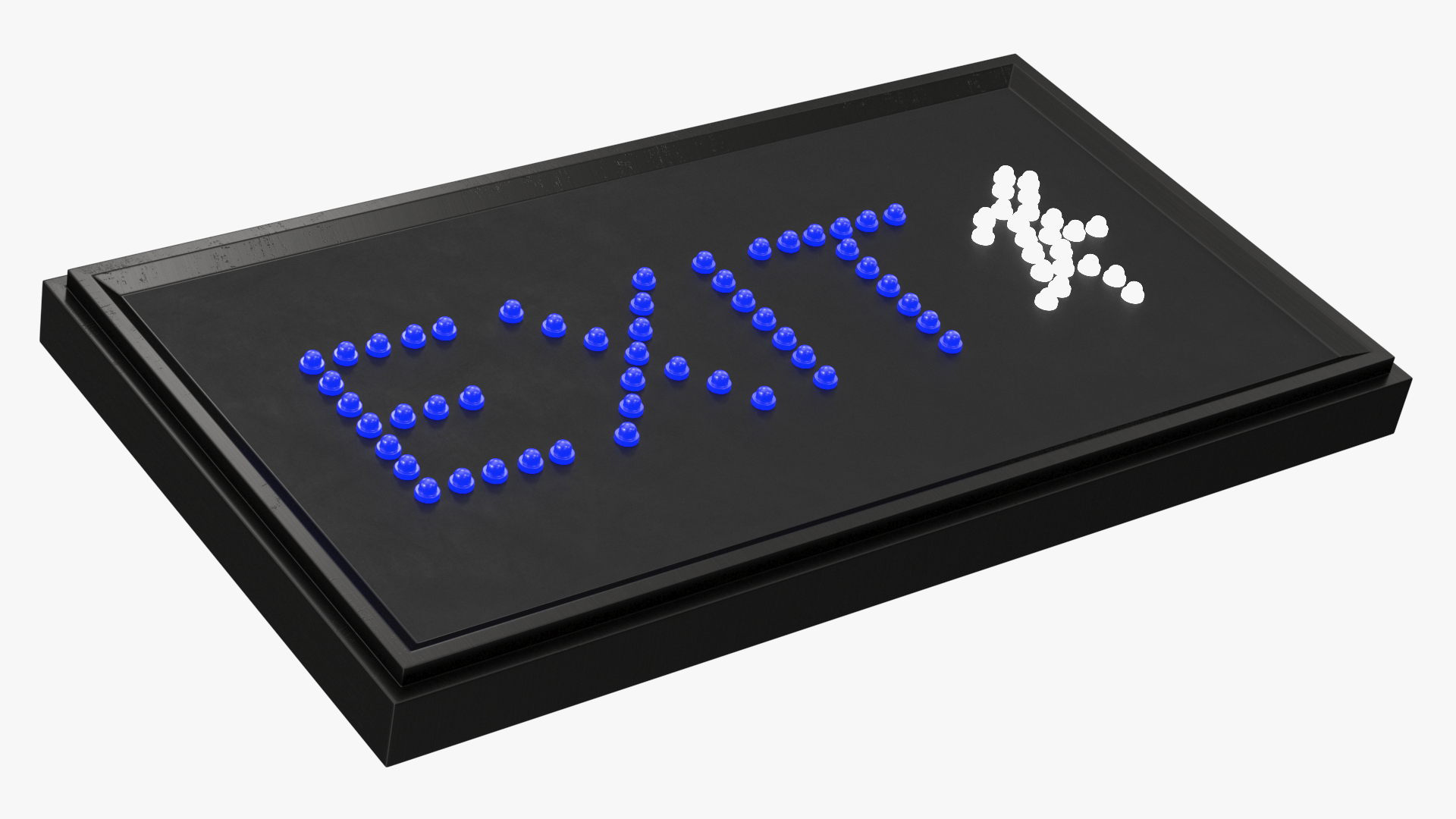 Blue LED Light Exit Sign ON 3D