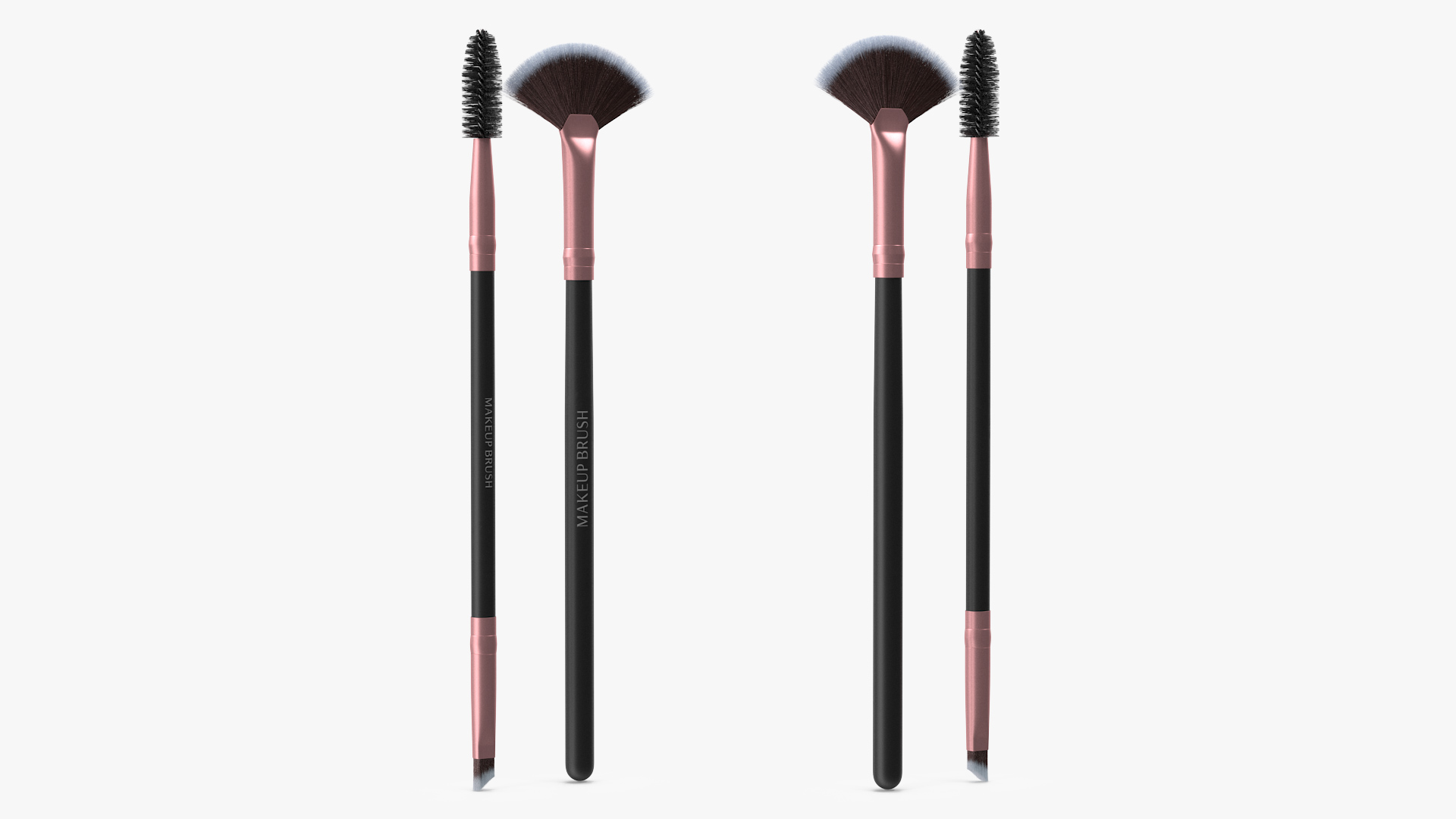 Fan and Eyelash Brush Set Fur 3D model