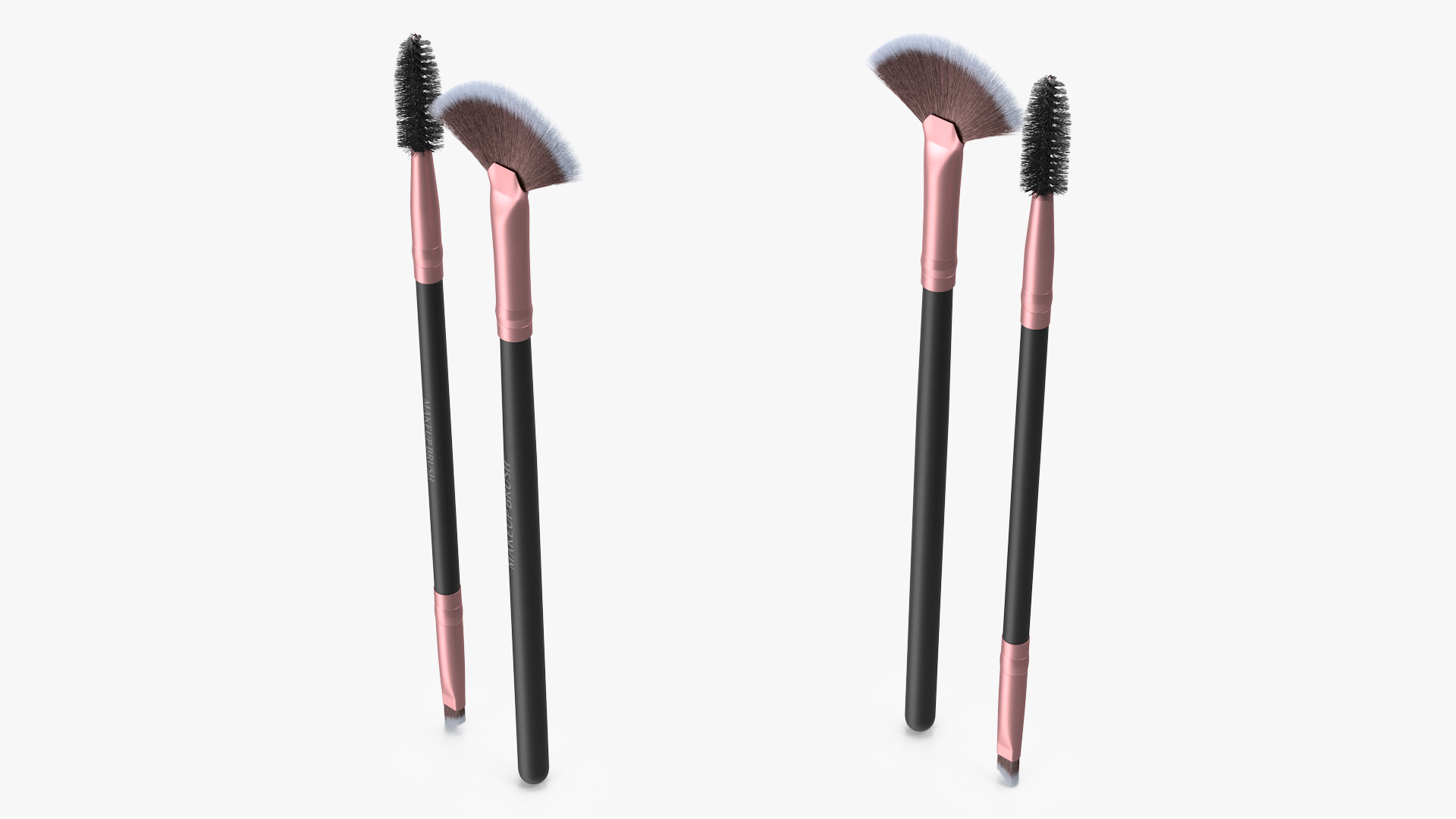 Fan and Eyelash Brush Set Fur 3D model