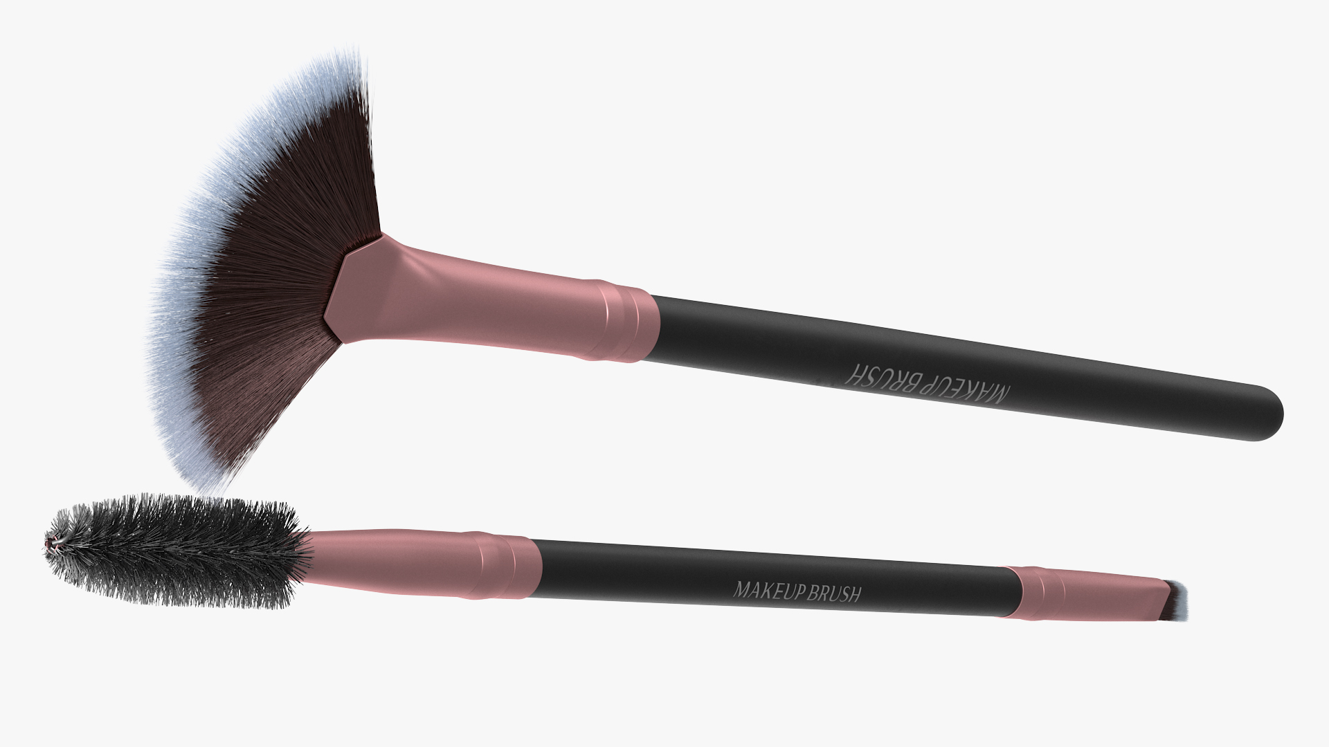 Fan and Eyelash Brush Set Fur 3D model