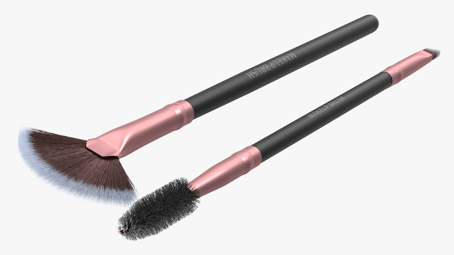 Fan and Eyelash Brush Set Fur 3D model