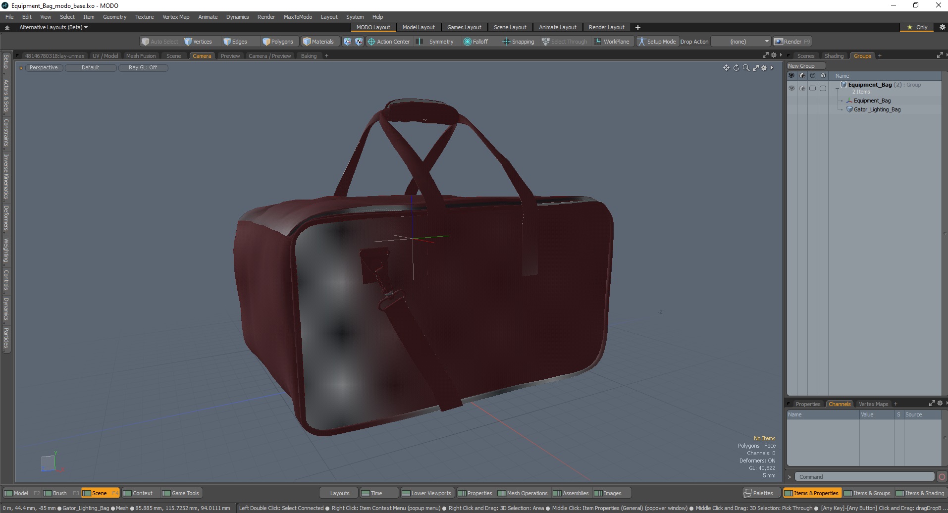 3D Equipment Bag model