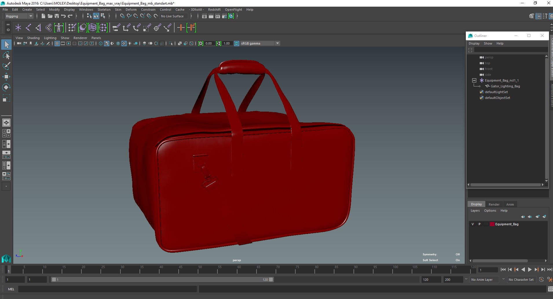3D Equipment Bag model