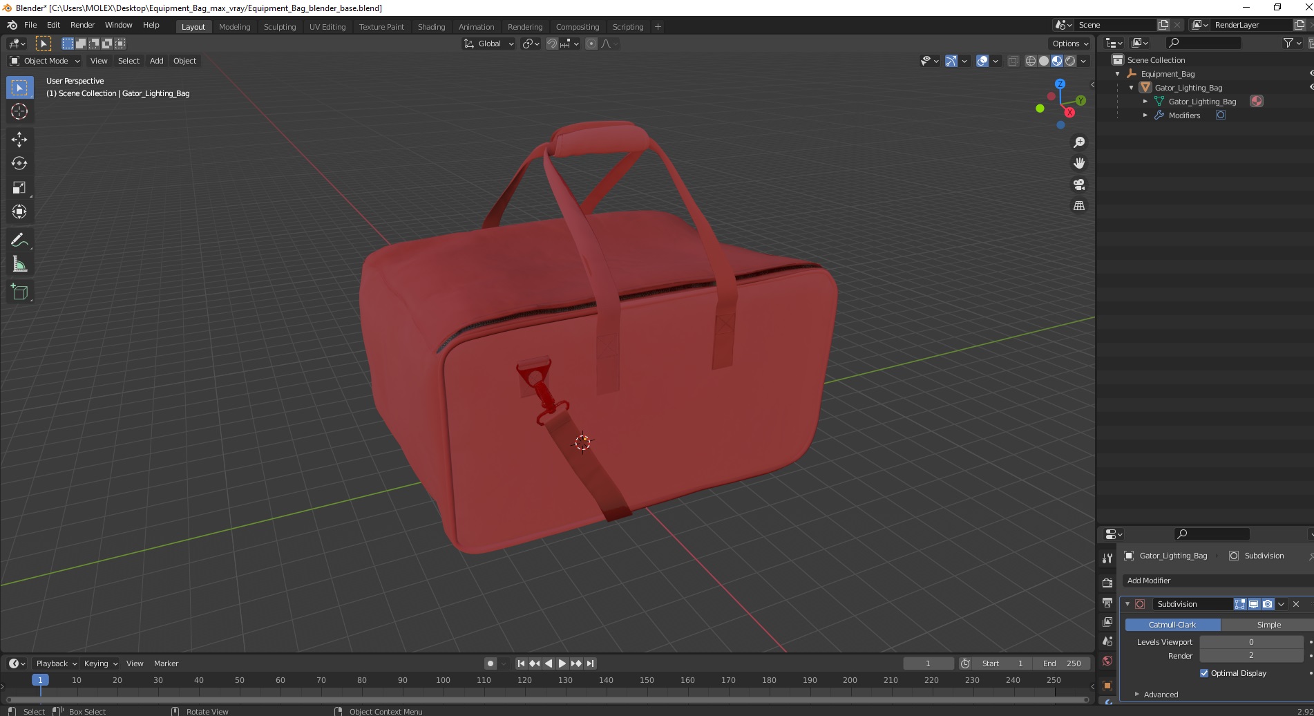 3D Equipment Bag model