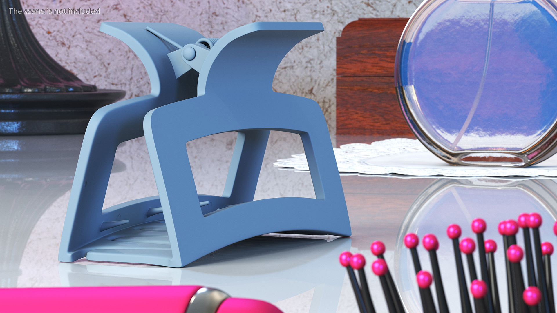 3D model Claw Hair Clip Large Blue