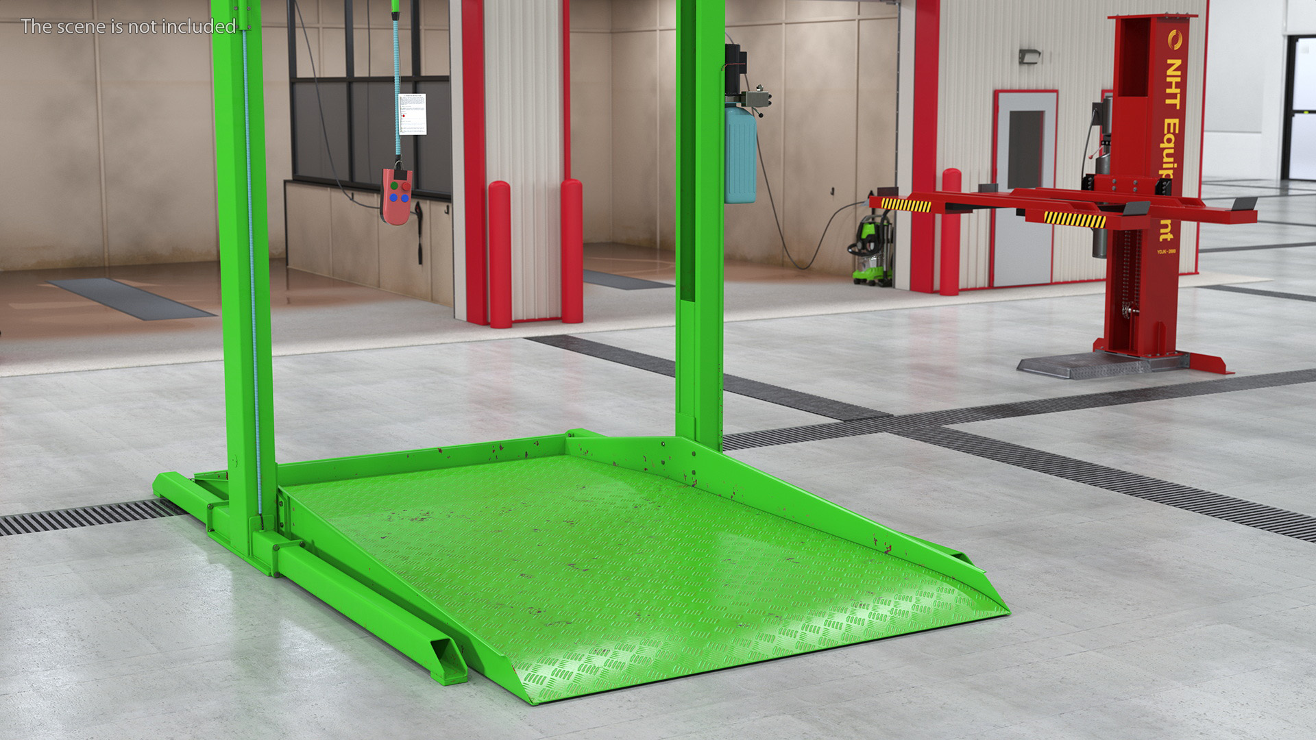 3D Two Post Parking Lift Rigged model