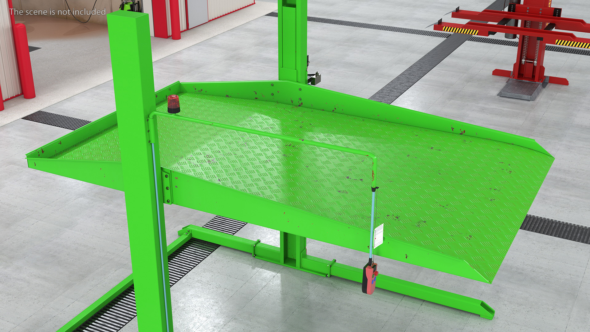 3D Two Post Parking Lift Rigged model