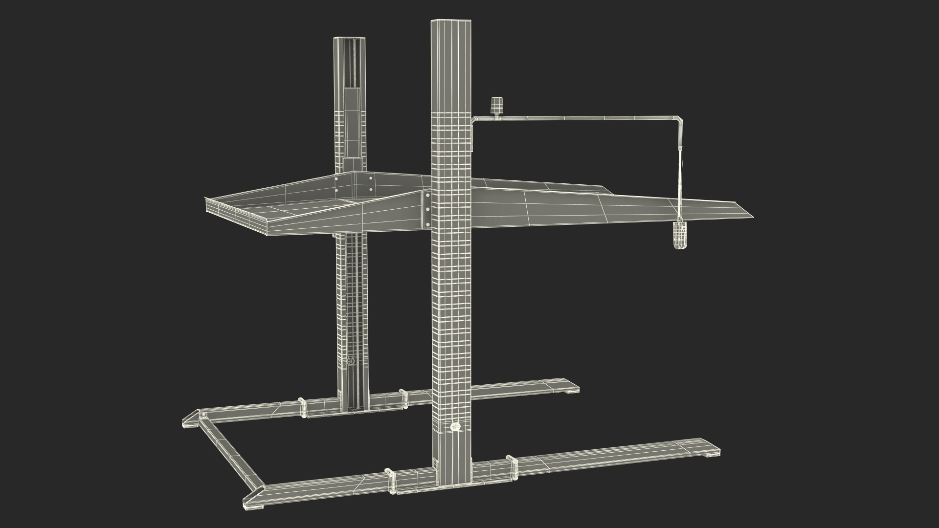 3D Two Post Parking Lift Rigged model