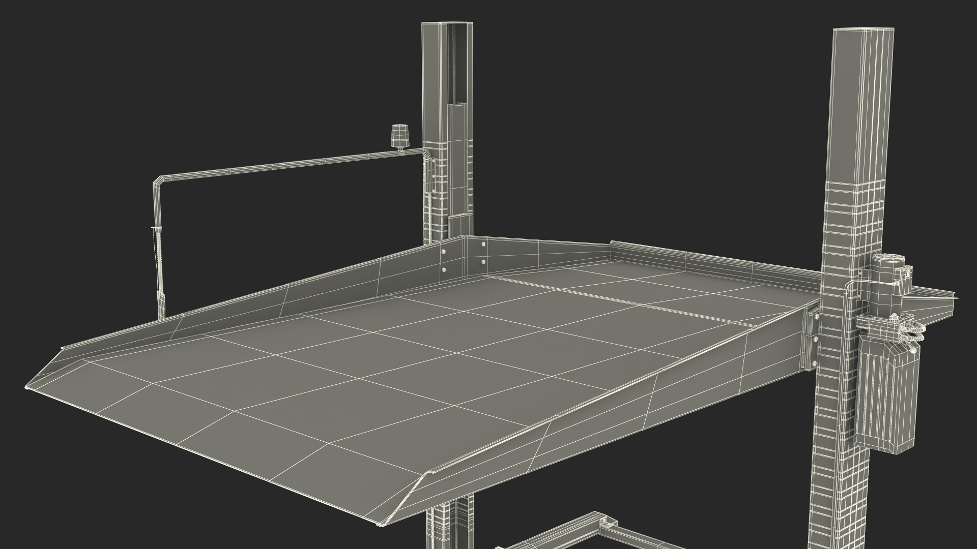 3D Two Post Parking Lift Rigged model