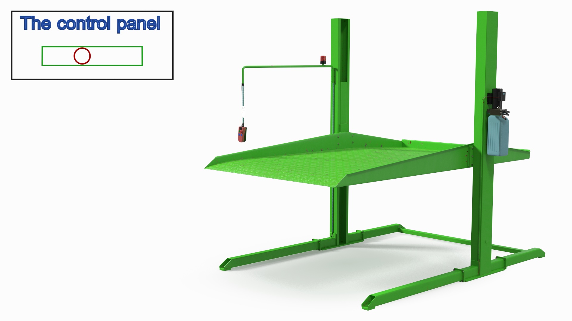 3D Two Post Parking Lift Rigged model