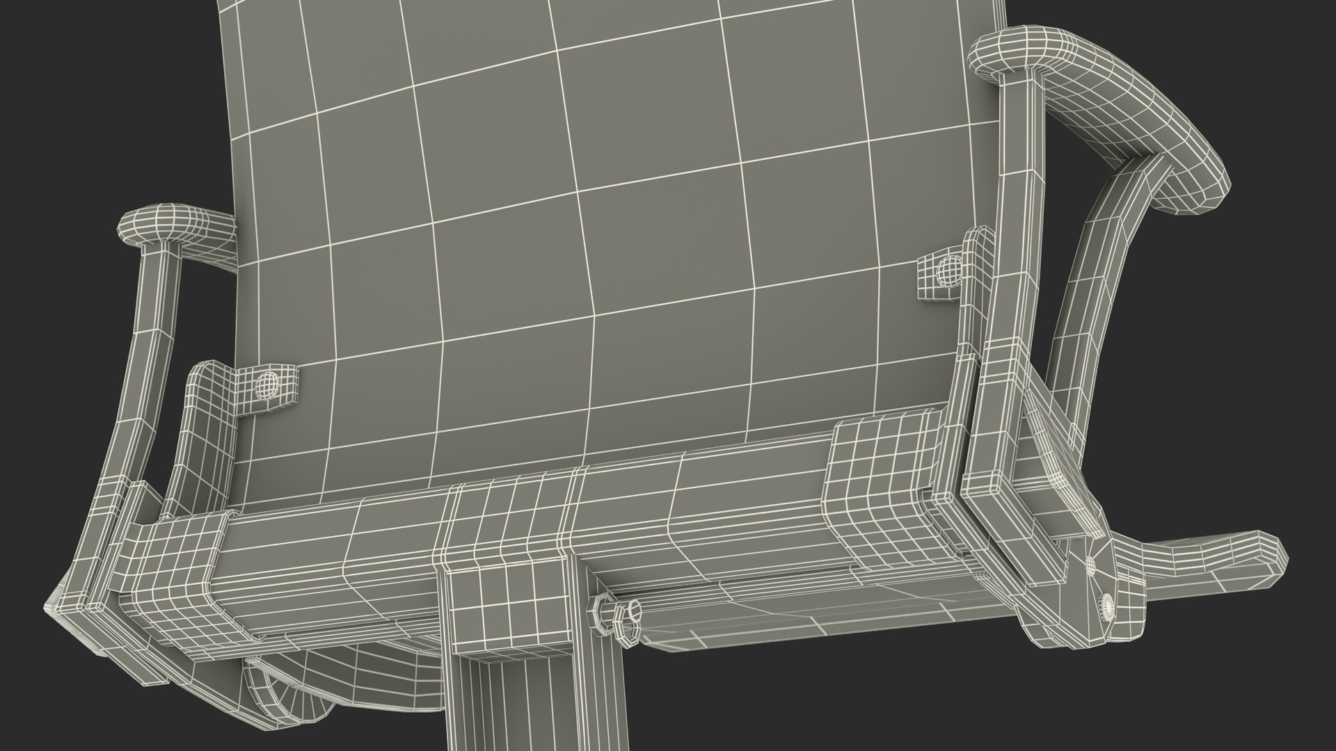 3D Auditorium Chair Dark Wood