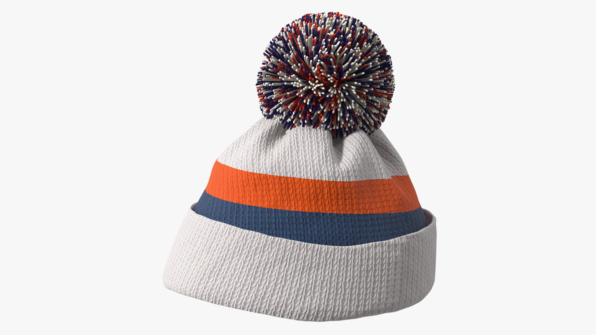 3D Winter Hat With Pompom White model