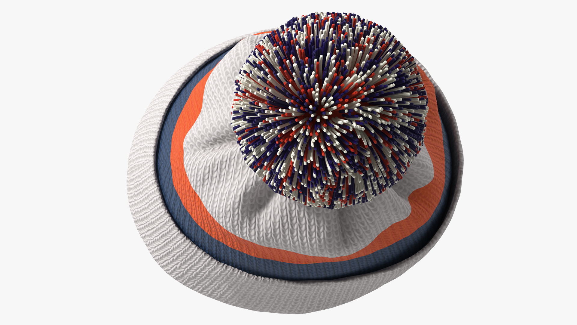 3D Winter Hat With Pompom White model