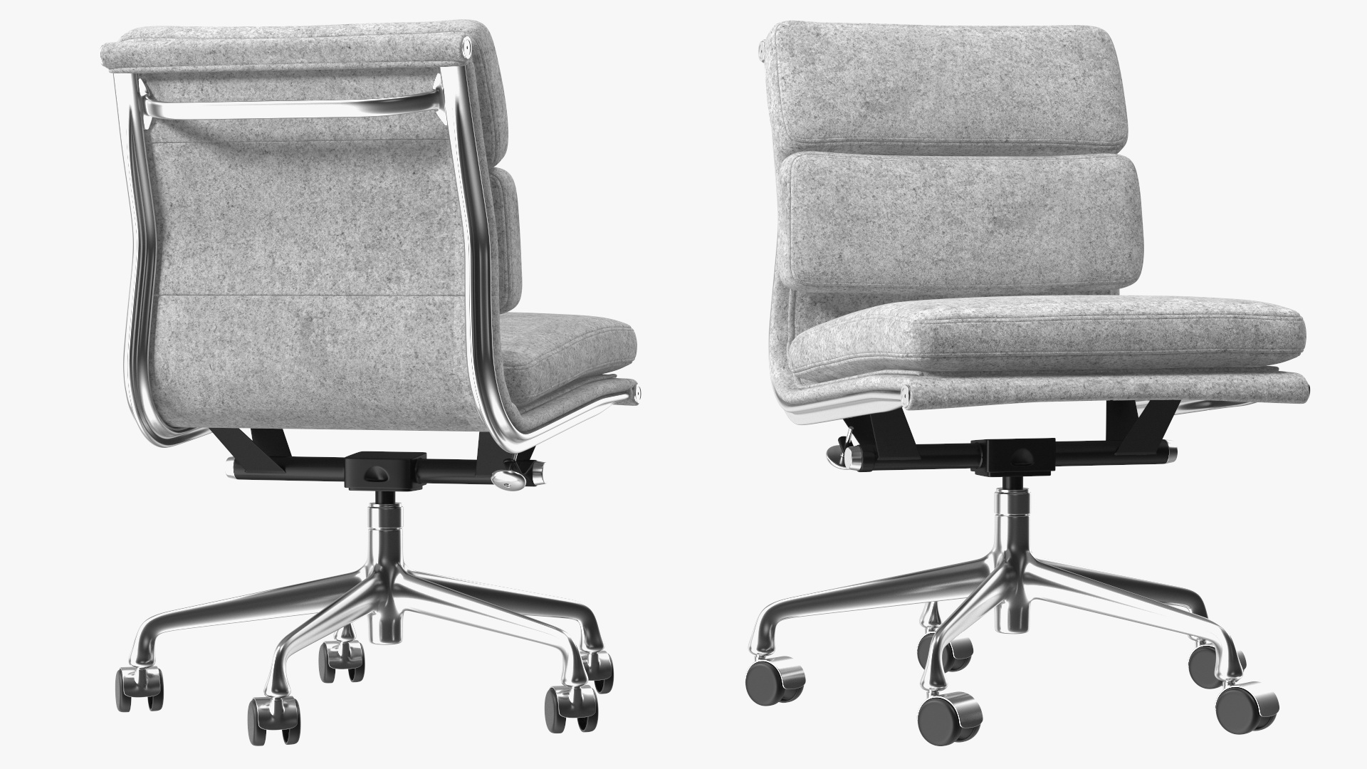 Conference Chair with no Arms Grey 3D model