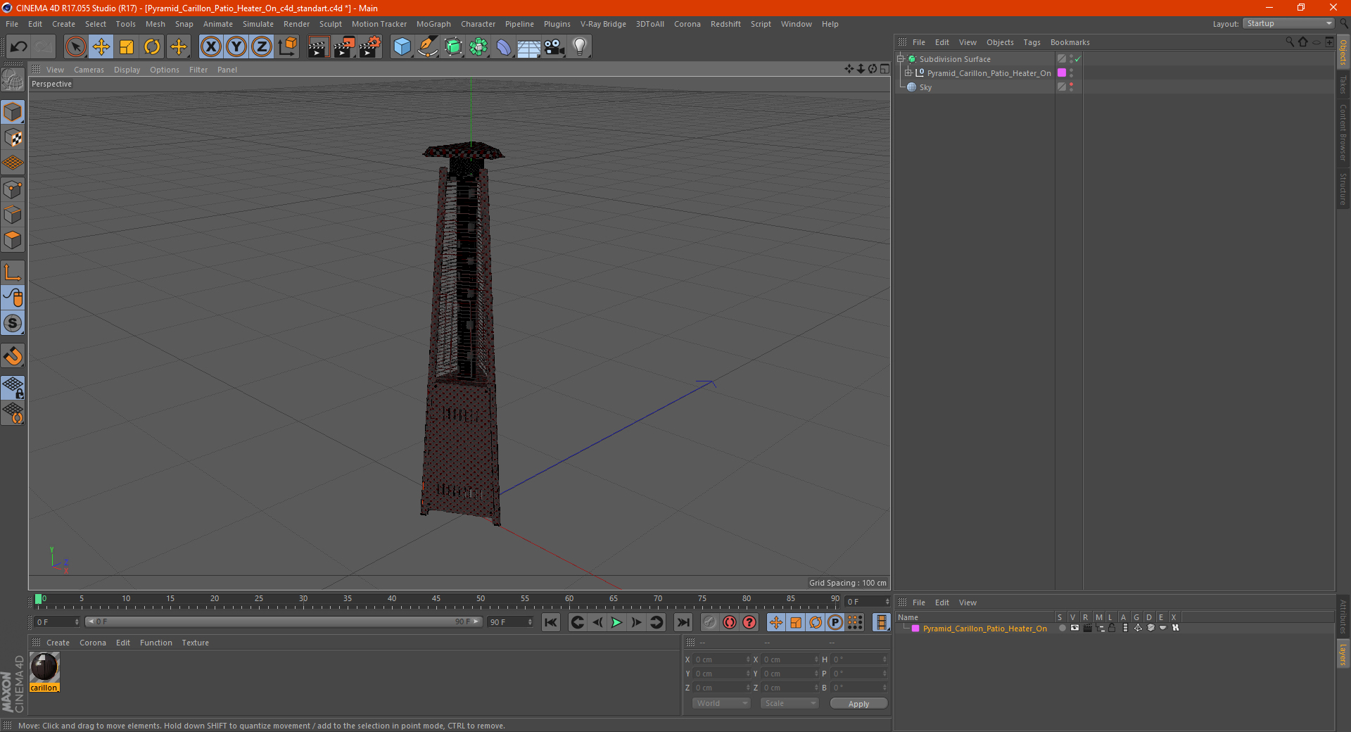 Pyramid Carillon Patio Heater On 3D