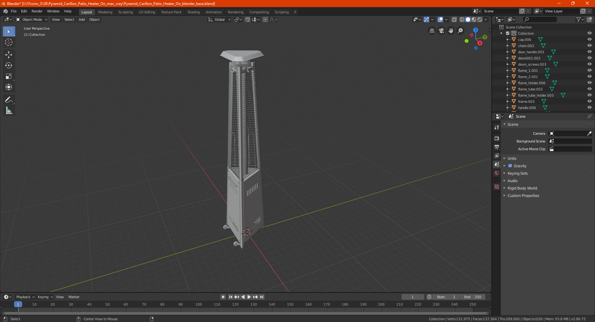 Pyramid Carillon Patio Heater On 3D