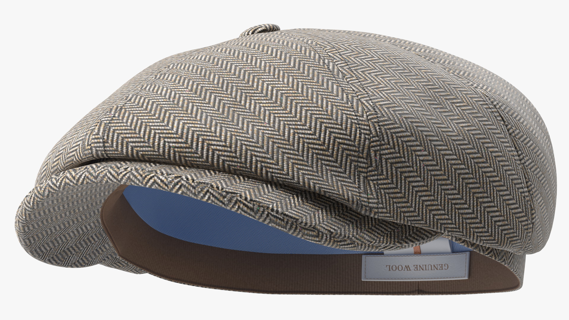 3D Wool Flat Cap Grey model