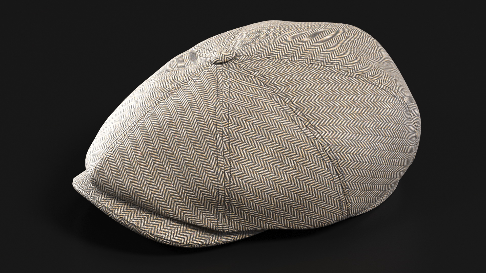 3D Wool Flat Cap Grey model