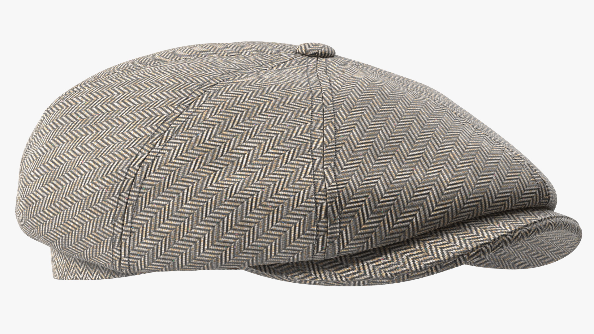 3D Wool Flat Cap Grey model