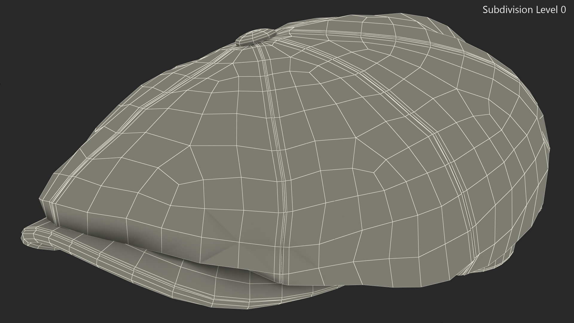 3D Wool Flat Cap Grey model