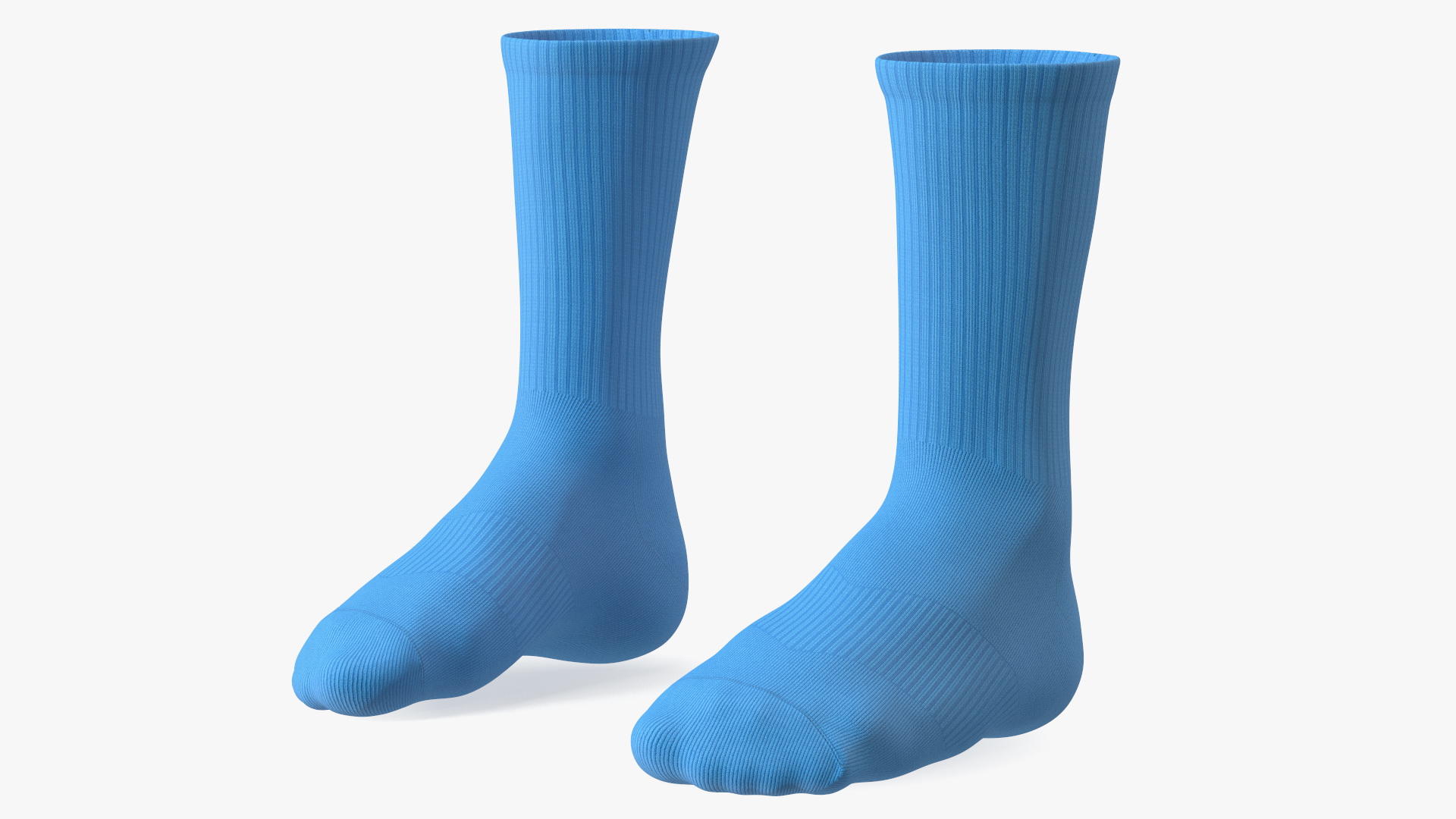 3D Long Socks Blue on The Foot Standing