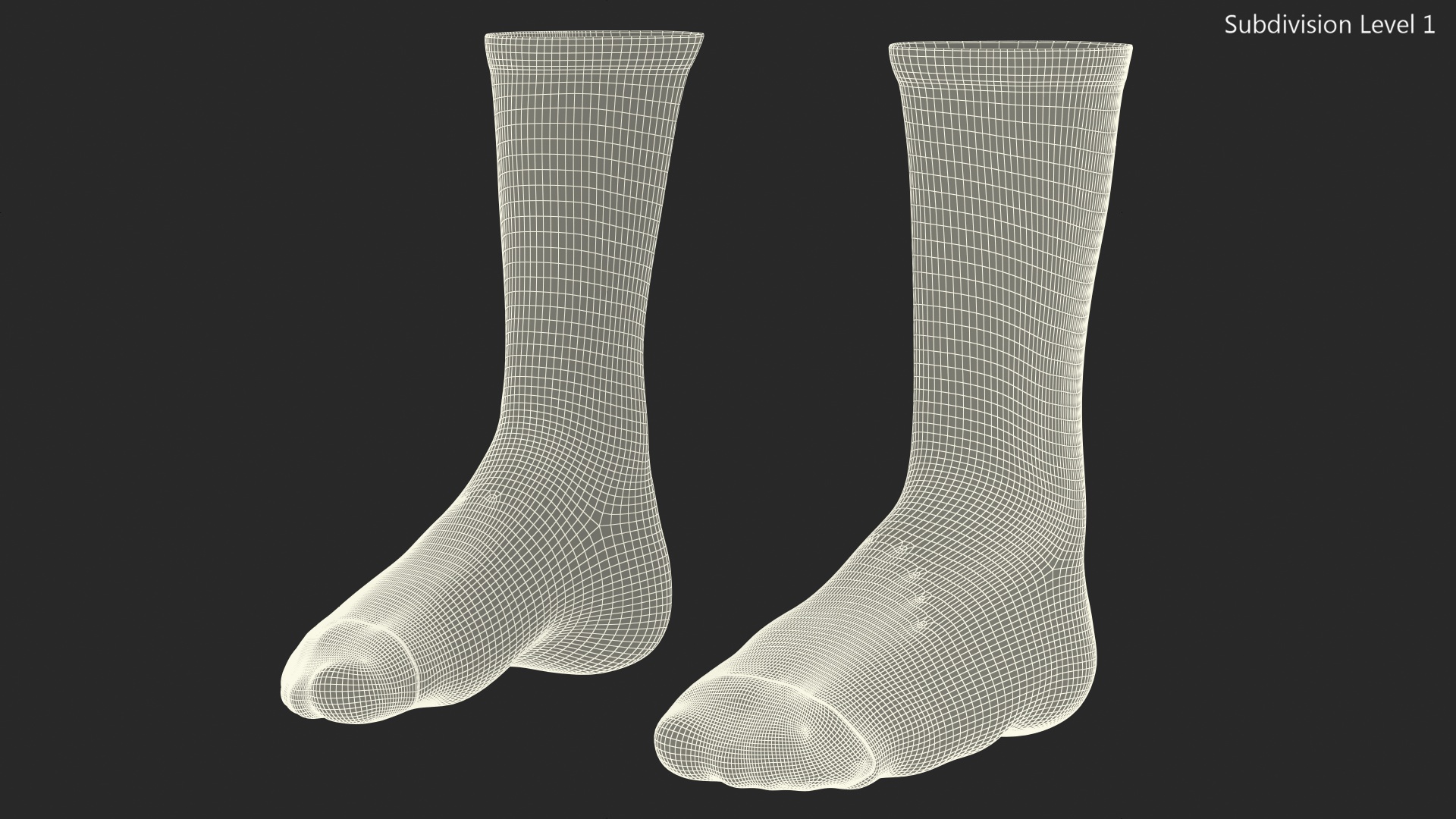 3D Long Socks Blue on The Foot Standing