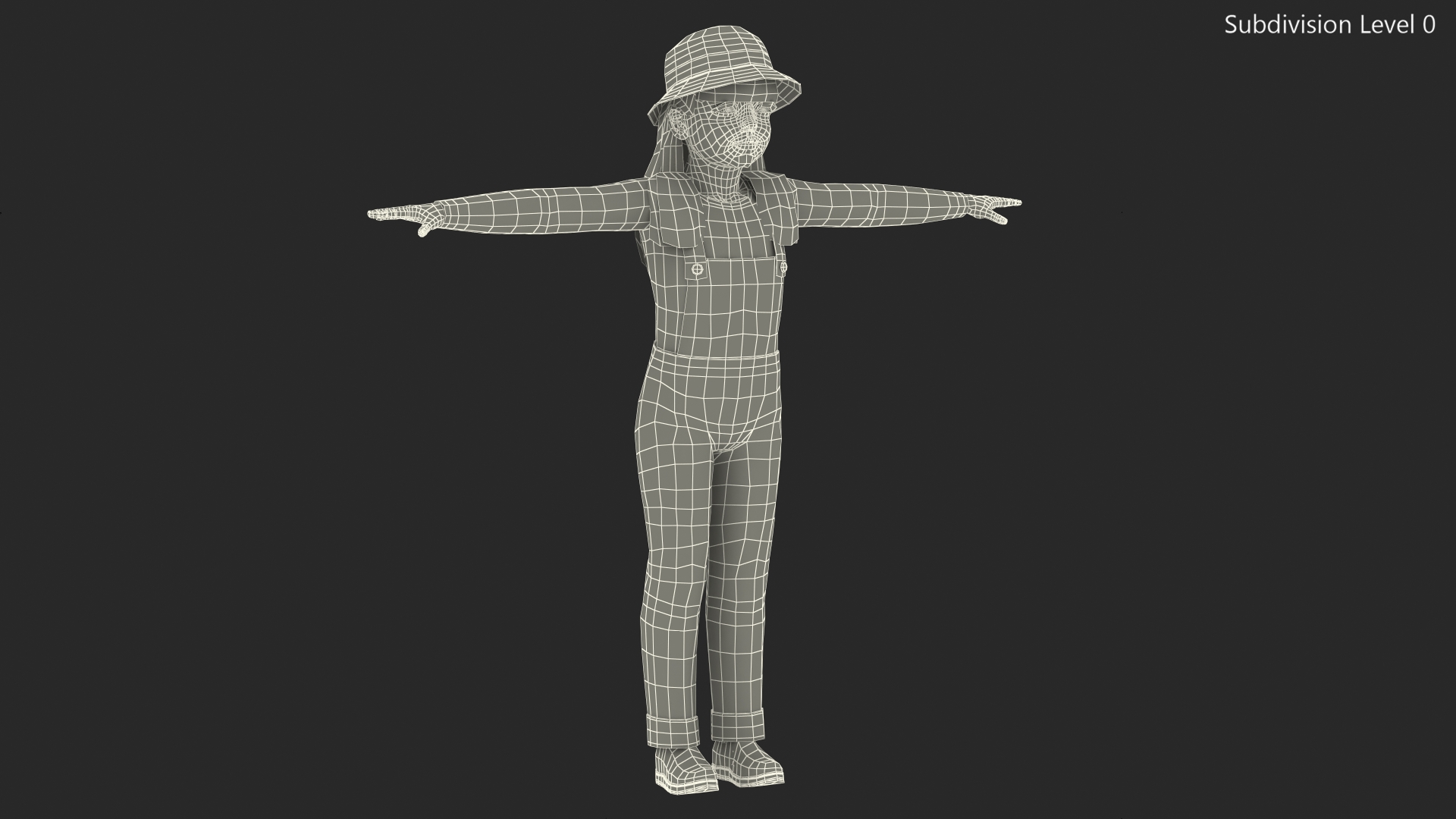 3D model Child Girl Street Style T-pose
