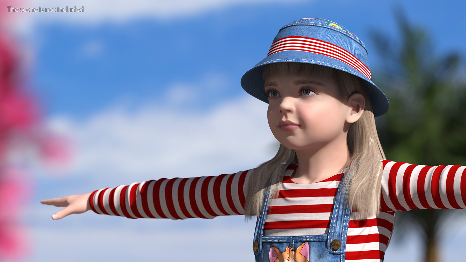 3D model Child Girl Street Style T-pose