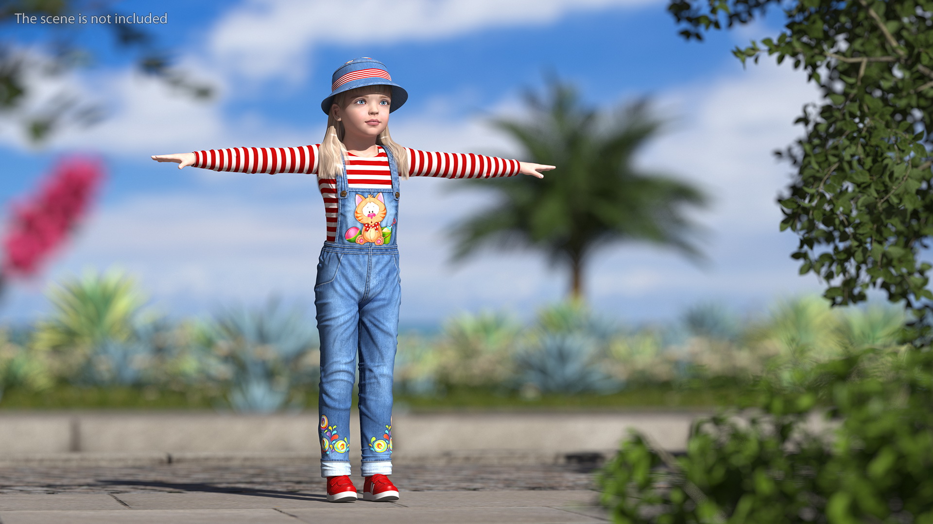 3D model Child Girl Street Style T-pose