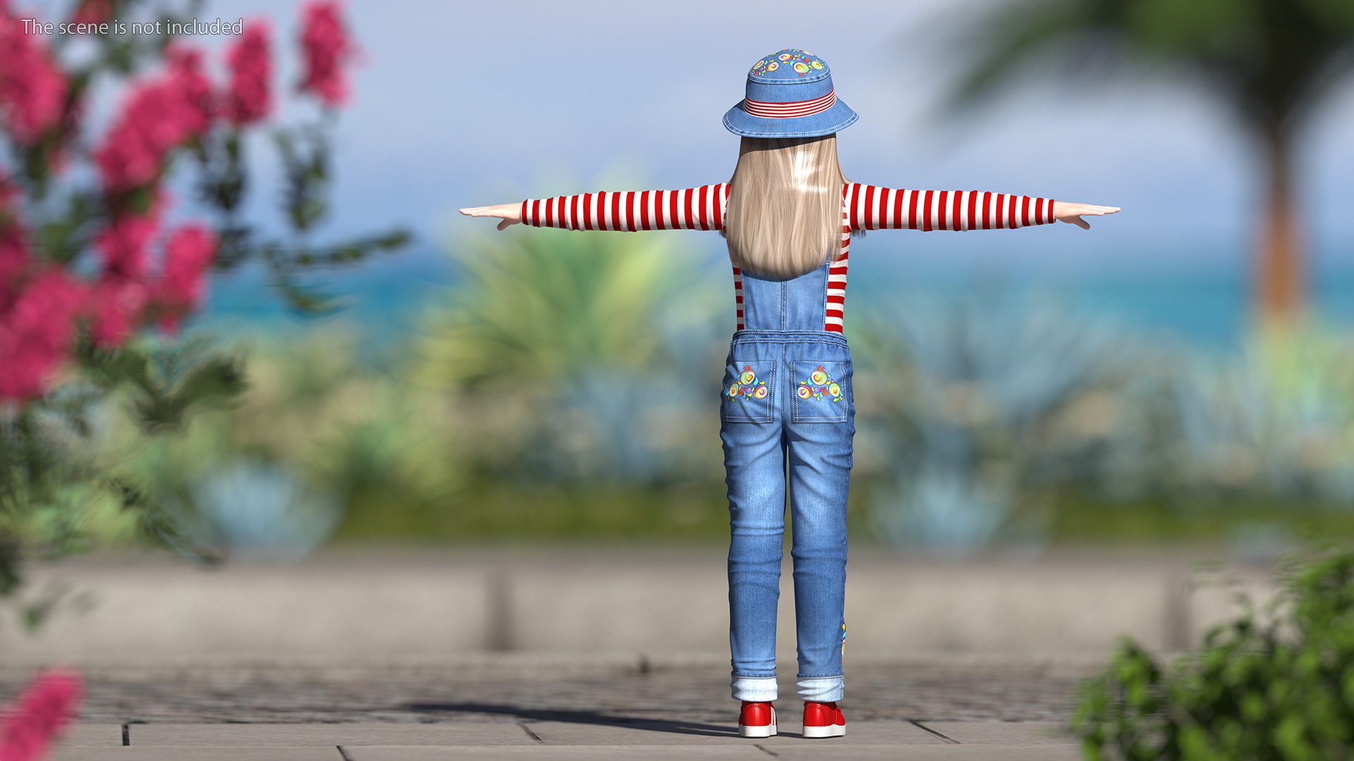 3D model Child Girl Street Style T-pose