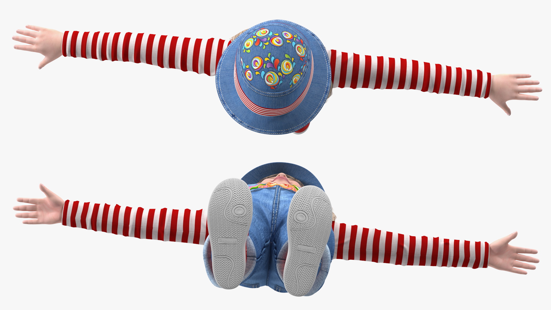 3D model Child Girl Street Style T-pose