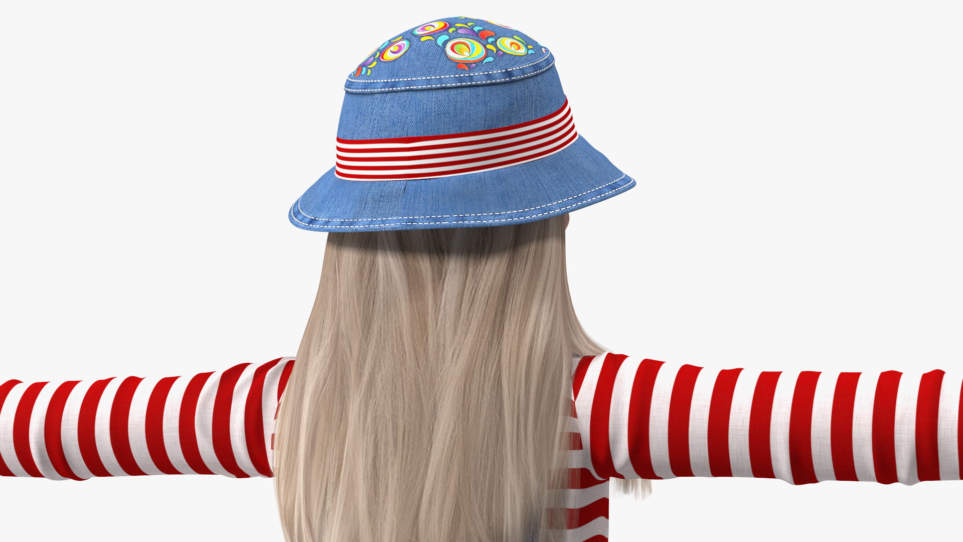 3D model Child Girl Street Style T-pose