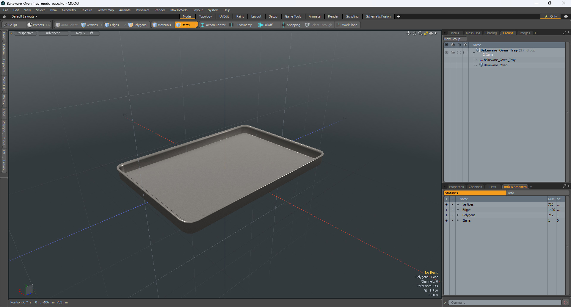 3D Bakeware Oven Tray model