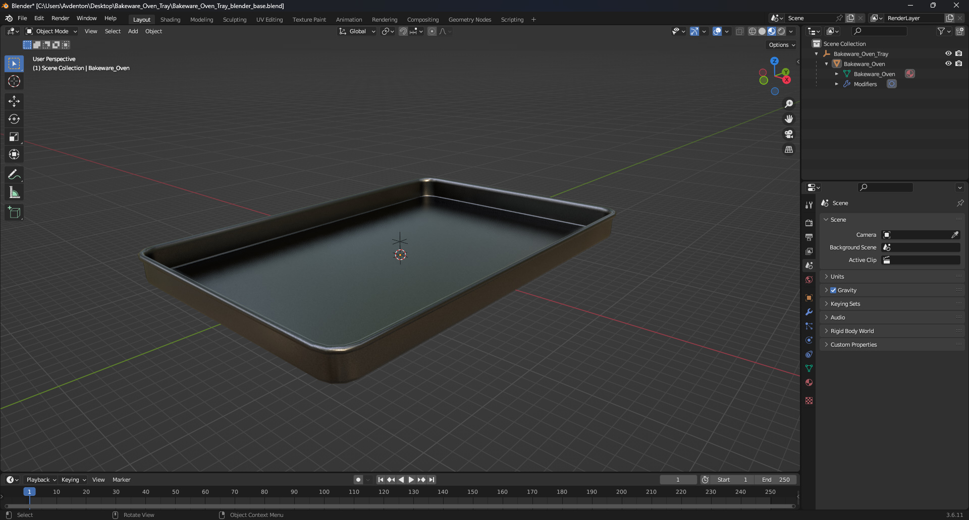 3D Bakeware Oven Tray model