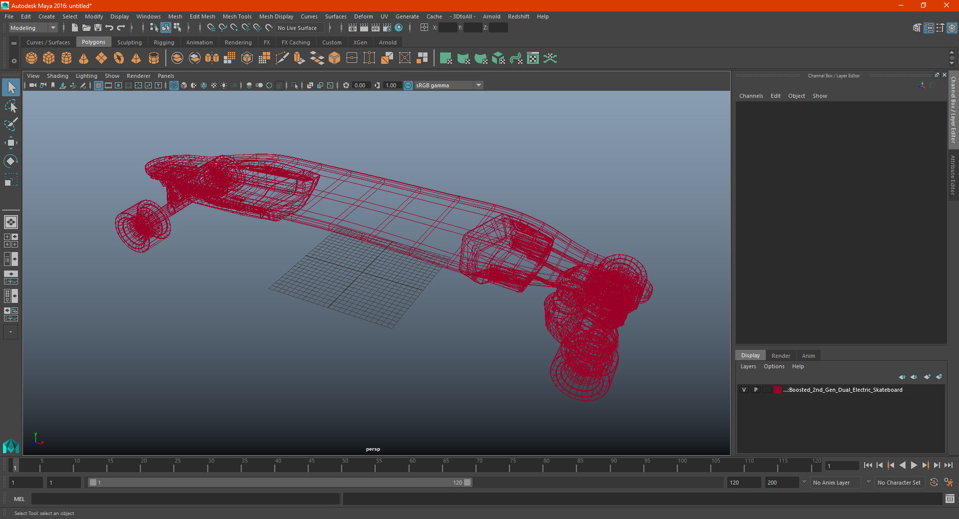 3D model Boosted 2nd Gen Dual Electric Skateboard