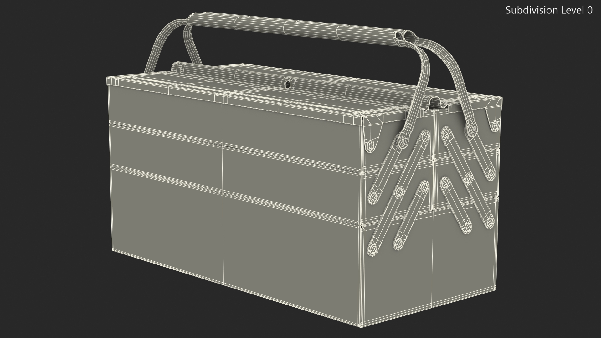 Metal Cantilever Tool Box Orange 3D