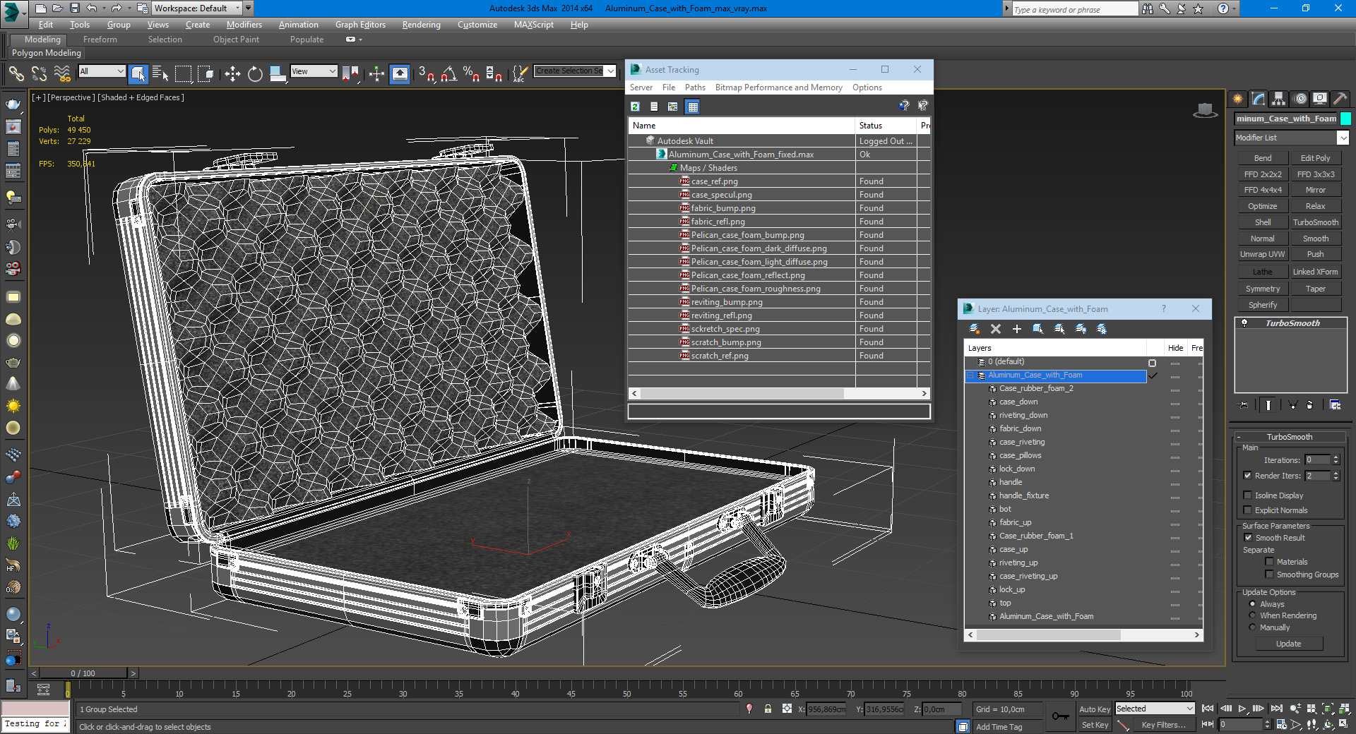 3D Aluminum Case with Foam model