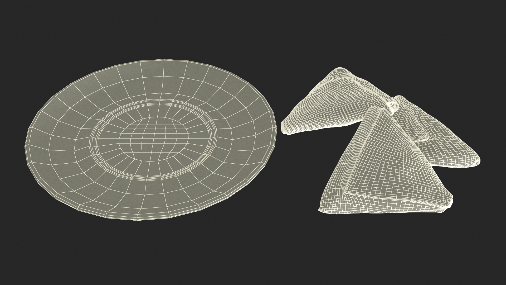 3D Samosa on White Plate